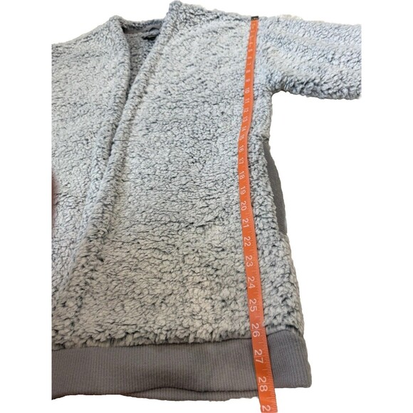 NWOT Women's Simply Vera Wang Sherpa Faux Fur Open-Front Cardigan Grey Size S - Picture 8 of 9